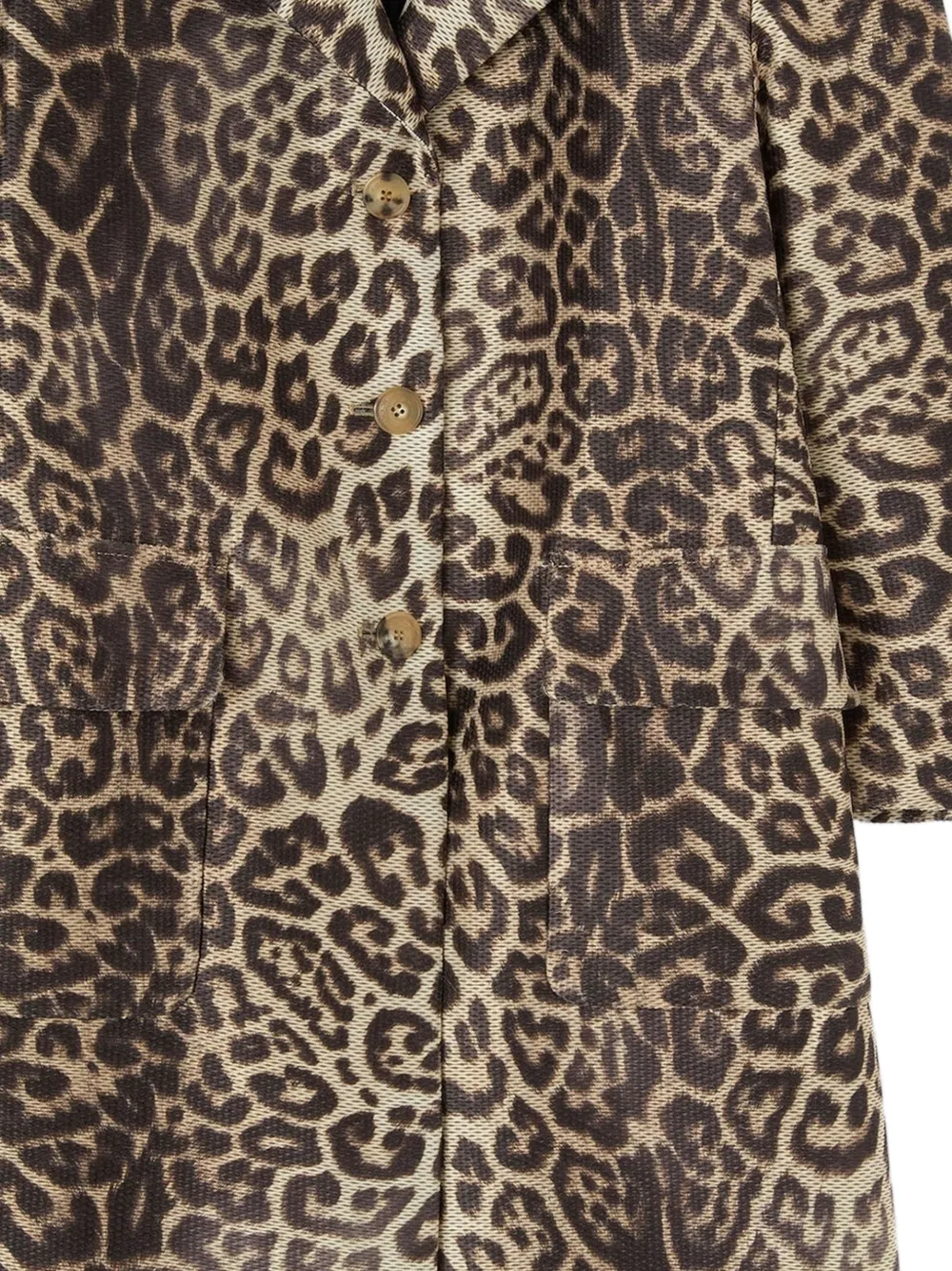  Ermanno Scervino Leopard-print Coat - Brown 