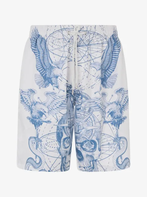 Philipp Plein eagle skull-print shorts
