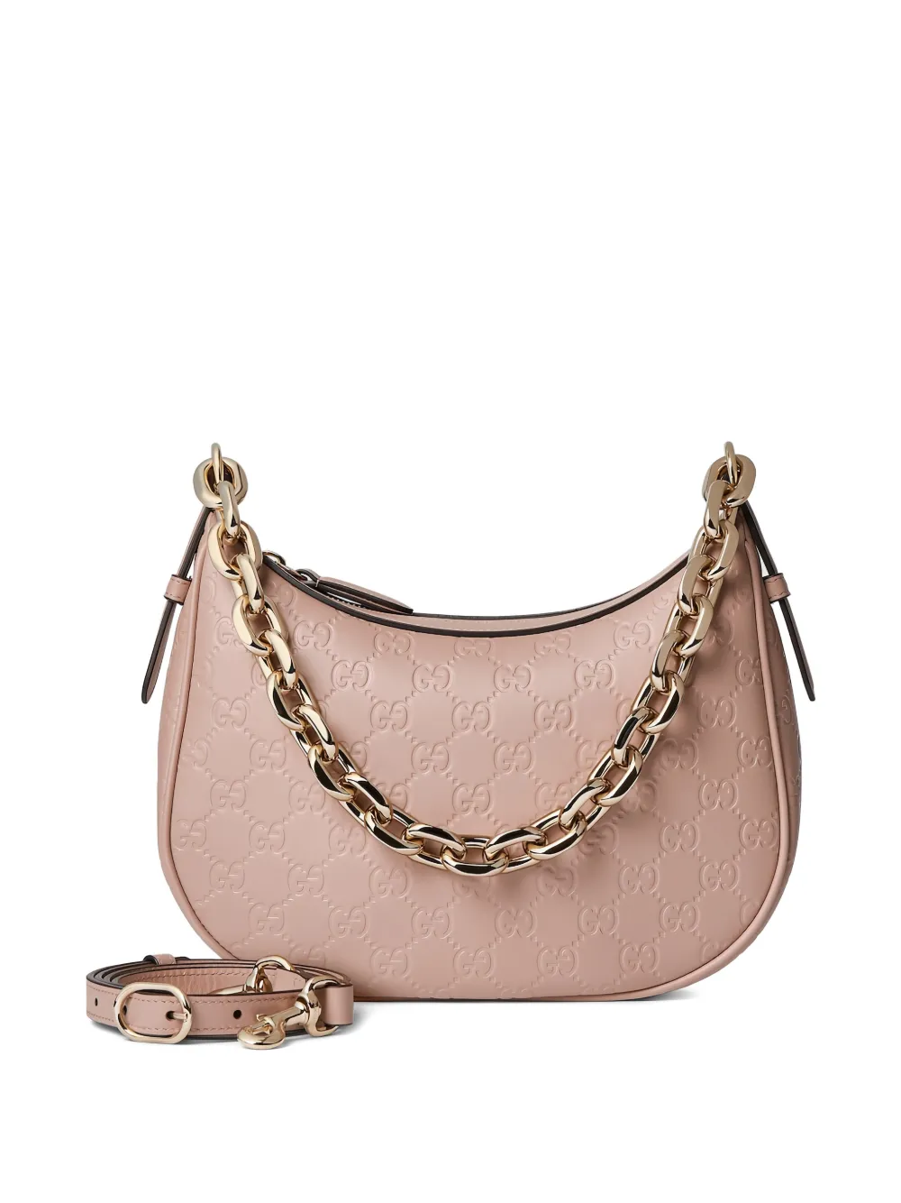 Gucci Medium schoudertas met ketting en logopatroon Roze