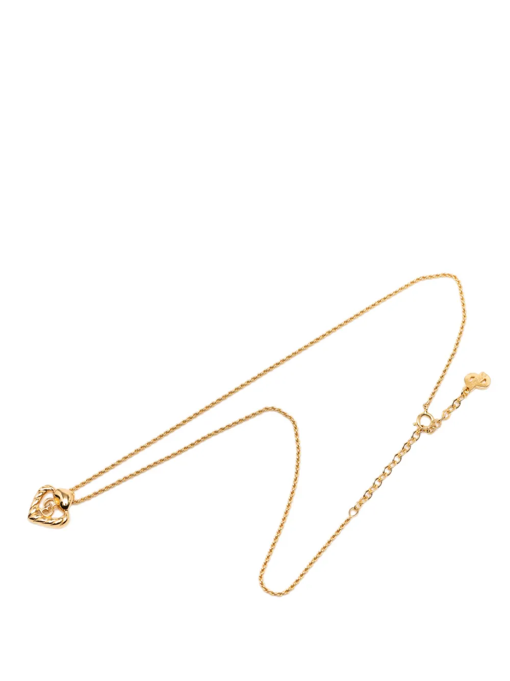 Christian Dior Pre-Owned 20th Century Gold Plated CD Logo Heart Necklace costume necklace - Oro