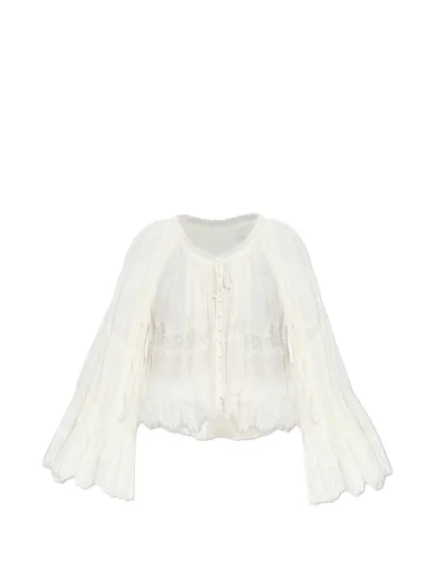 LoveShackFancy Darline lace bell-sleeve blouse