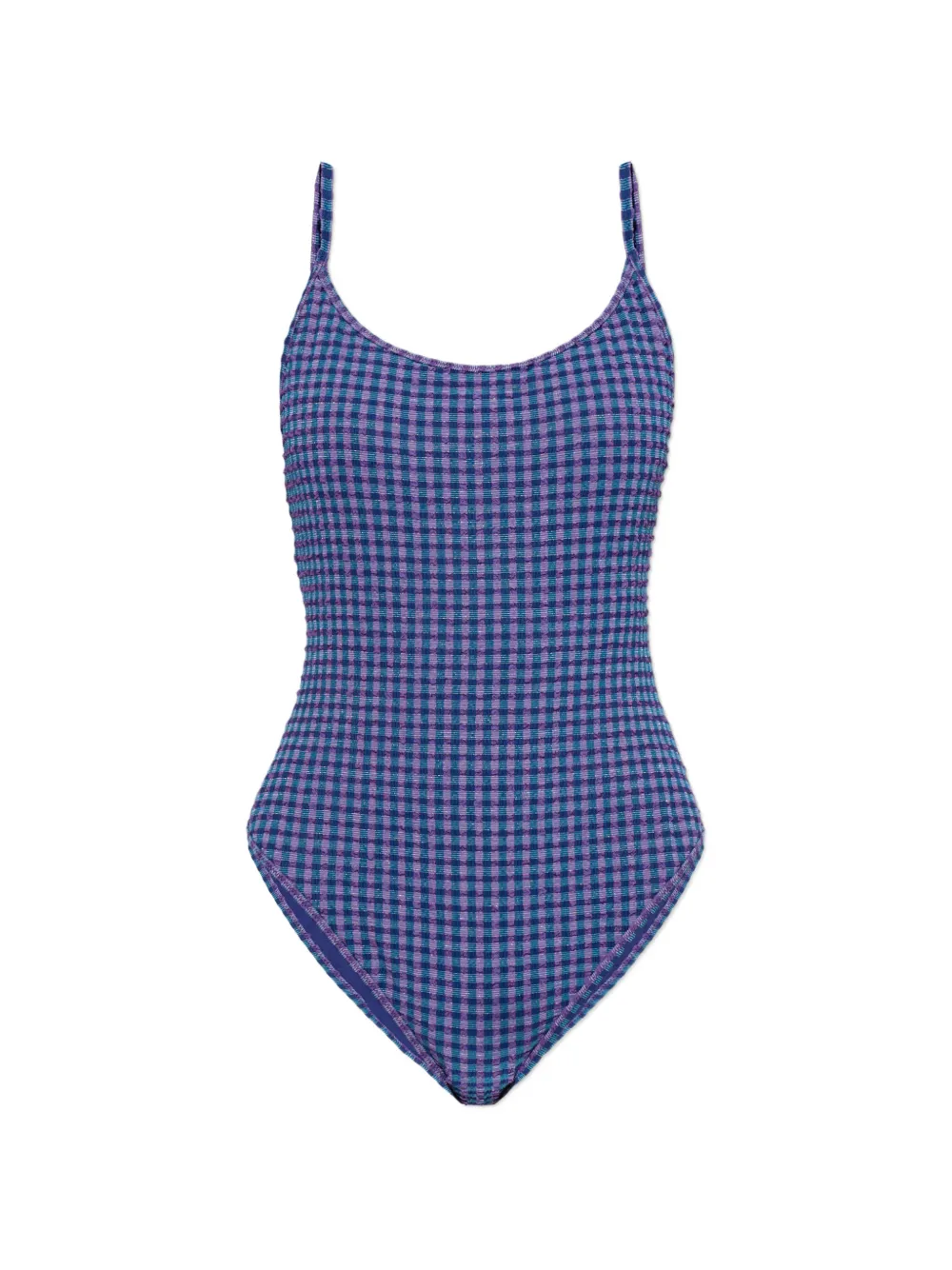 The Upside gingham-pattern one-piece - Blu