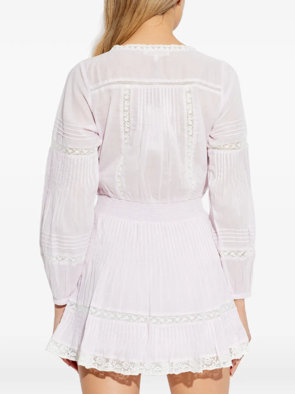 Winfrey Lace-Detail Pleated Mini Dress