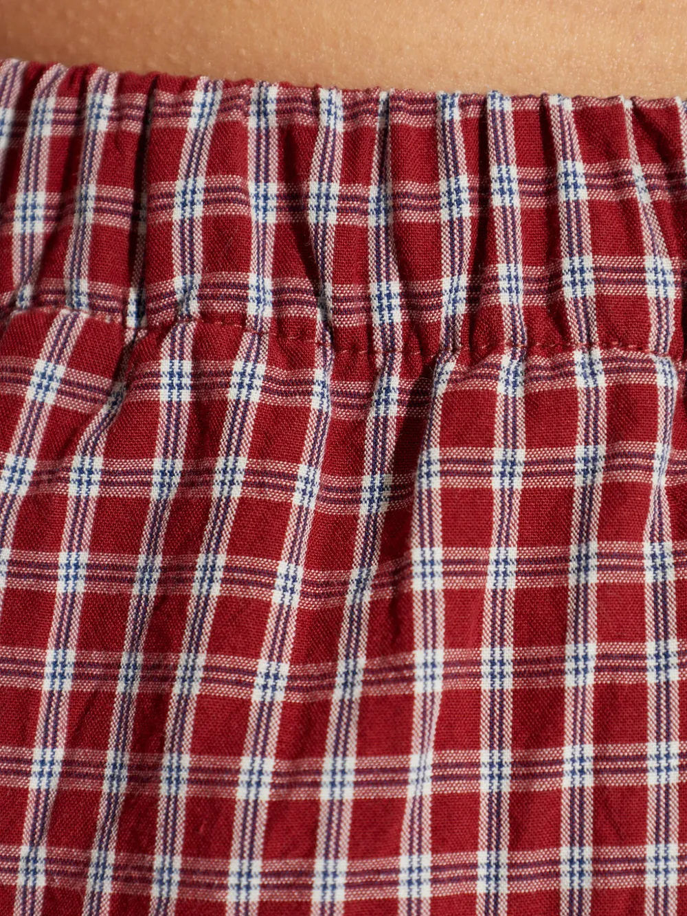 VETEMENTS Elastische geruite shorts Rood