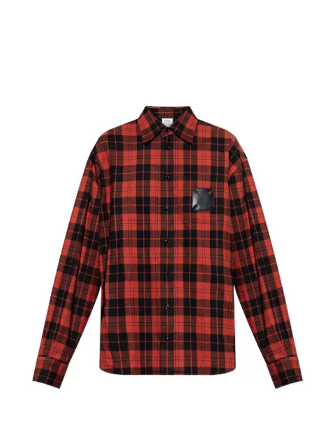 VETEMENTS S-Simply-Check-Hgbt checked patch shirt