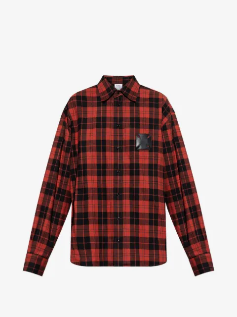 VETEMENTS S-Simply-Check-Hgbt checked patch shirt