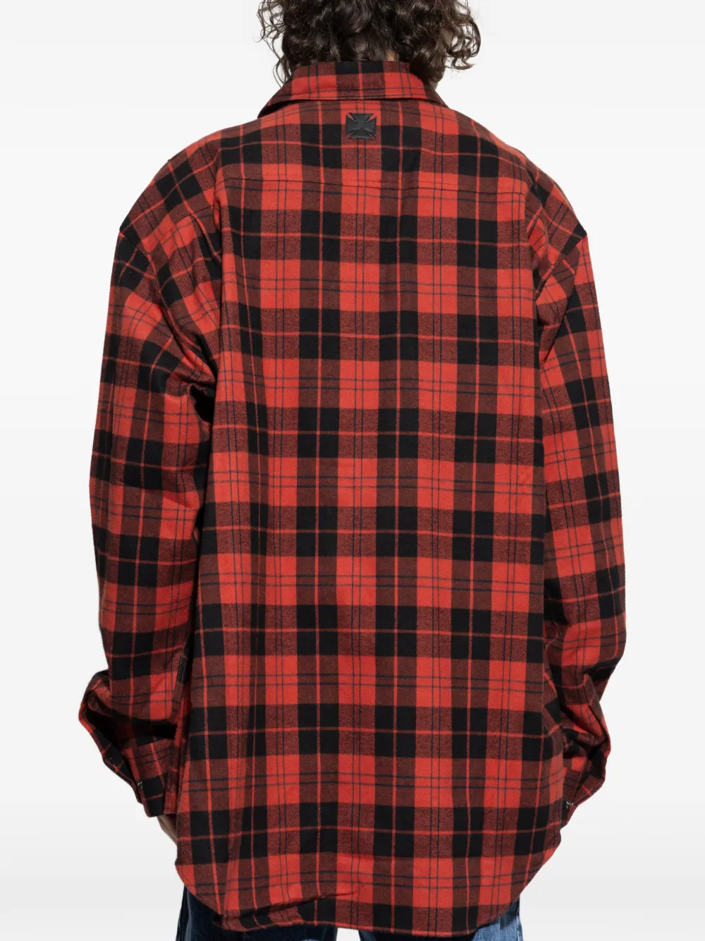 VETEMENTS S-Simply-Check-Hgbt geruit overhemd met patch Rood