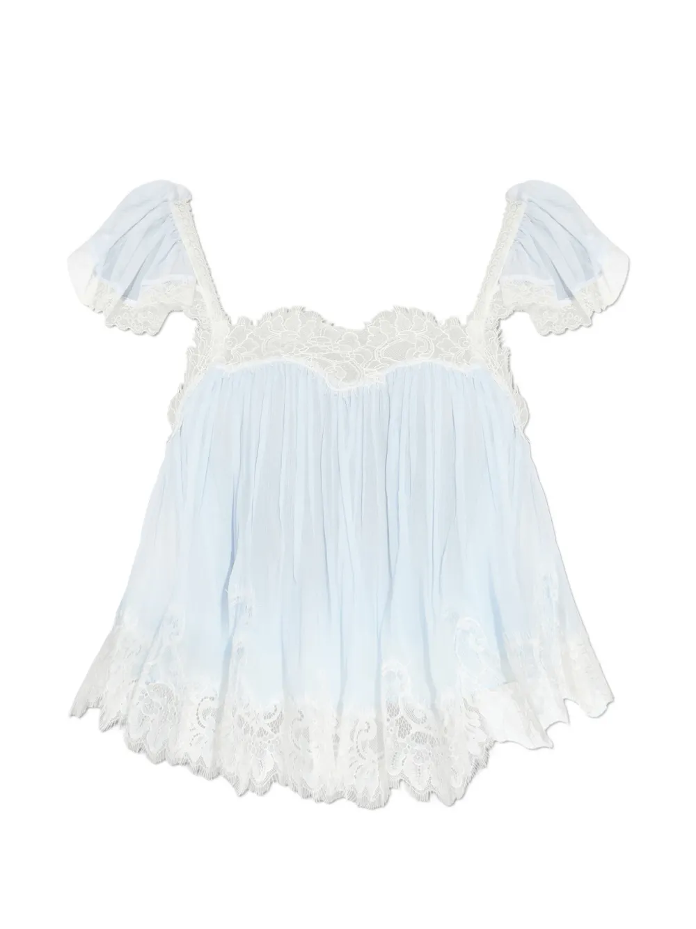 LoveShackFancy Lava lace trim blouse - Blu