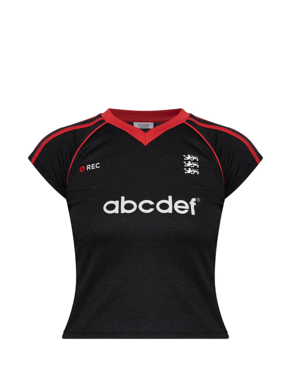 VETEMENTS letter print V-neck top - Nero