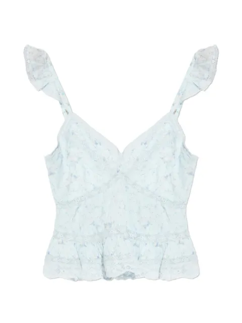 LoveShackFancy ruffled floral print top