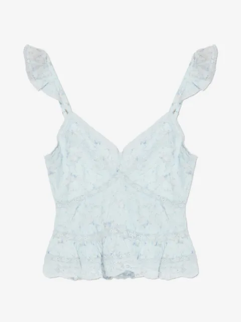 LoveShackFancy ruffled floral print top
