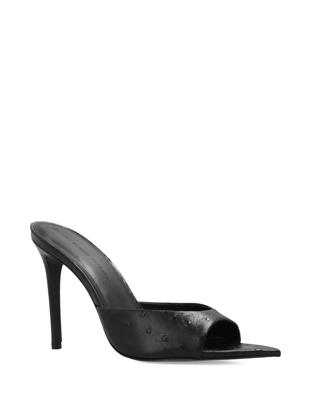  Black Suede Studio Textured Leather Sandals 