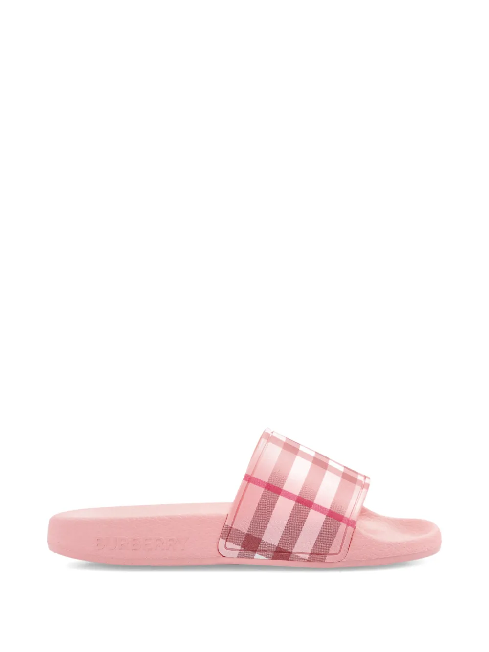 Burberry Kids Geruite slippers Roze
