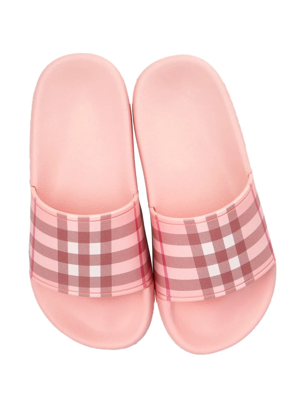Burberry Kids Geruite slippers Roze