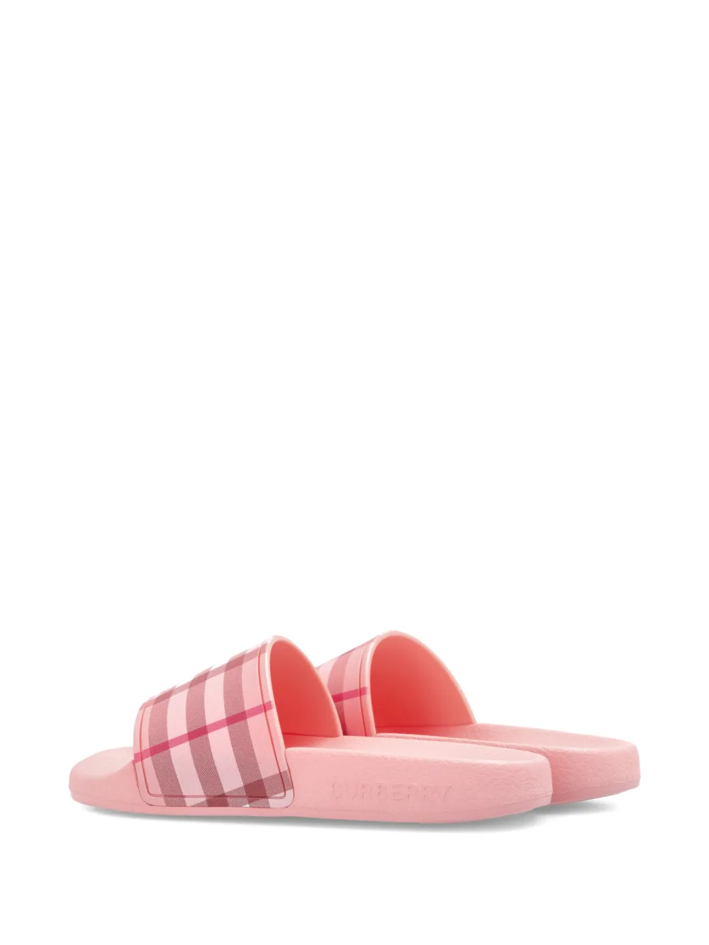 Burberry Kids Geruite slippers Roze