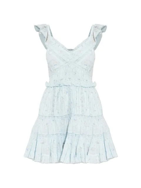 LoveShackFancy Presline ruffled floral-print mini dress