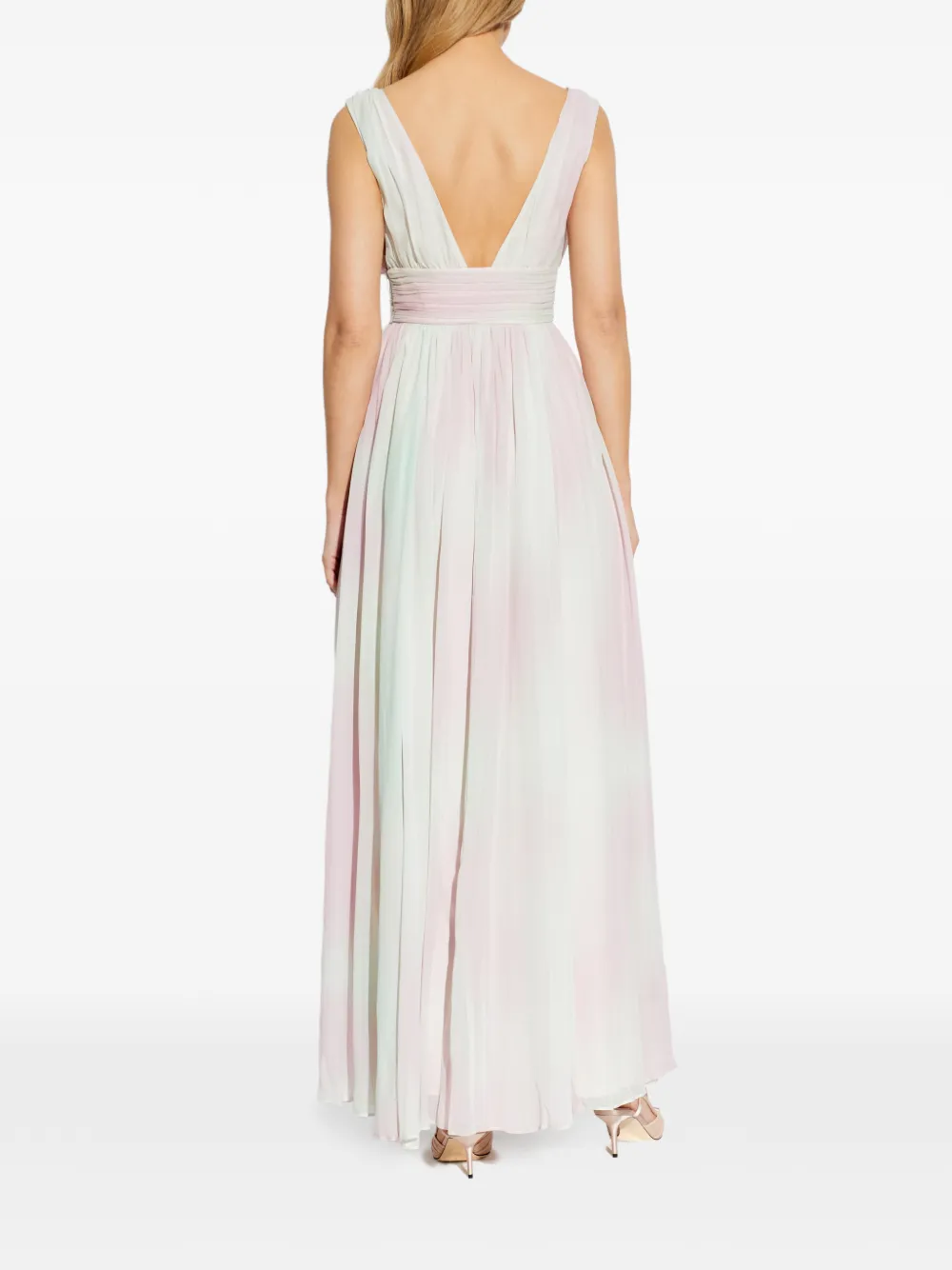 LoveShackFancy Madeleine maxi-jurk met V-hals en split Wit