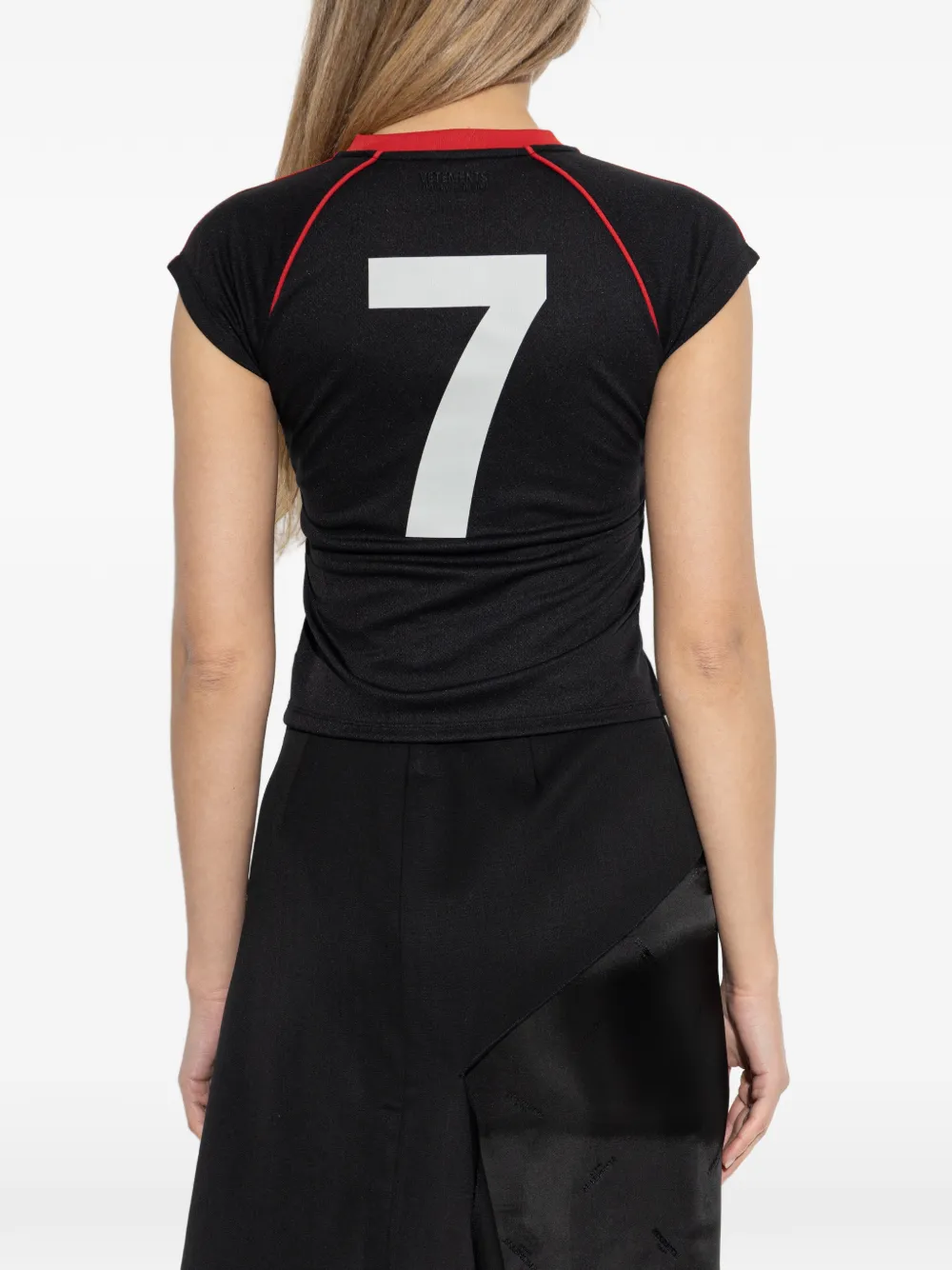 VETEMENTS T-shirt met V-hals Zwart