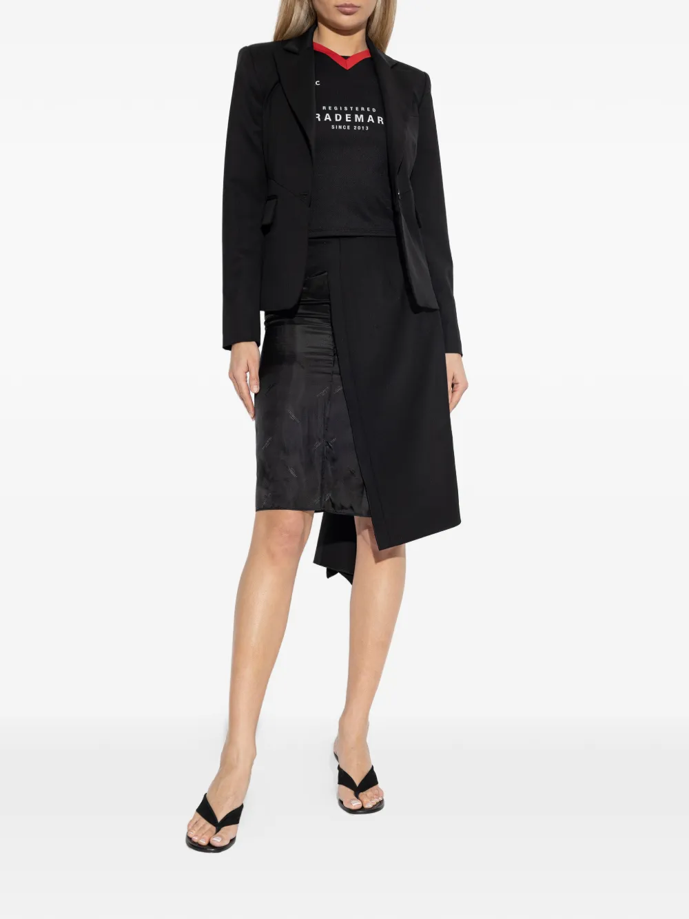 VETEMENTS T-shirt met V-hals Zwart