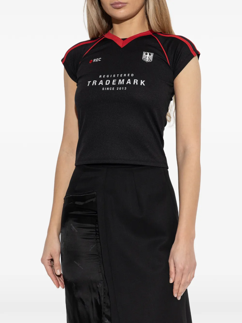 VETEMENTS T-shirt met V-hals Zwart