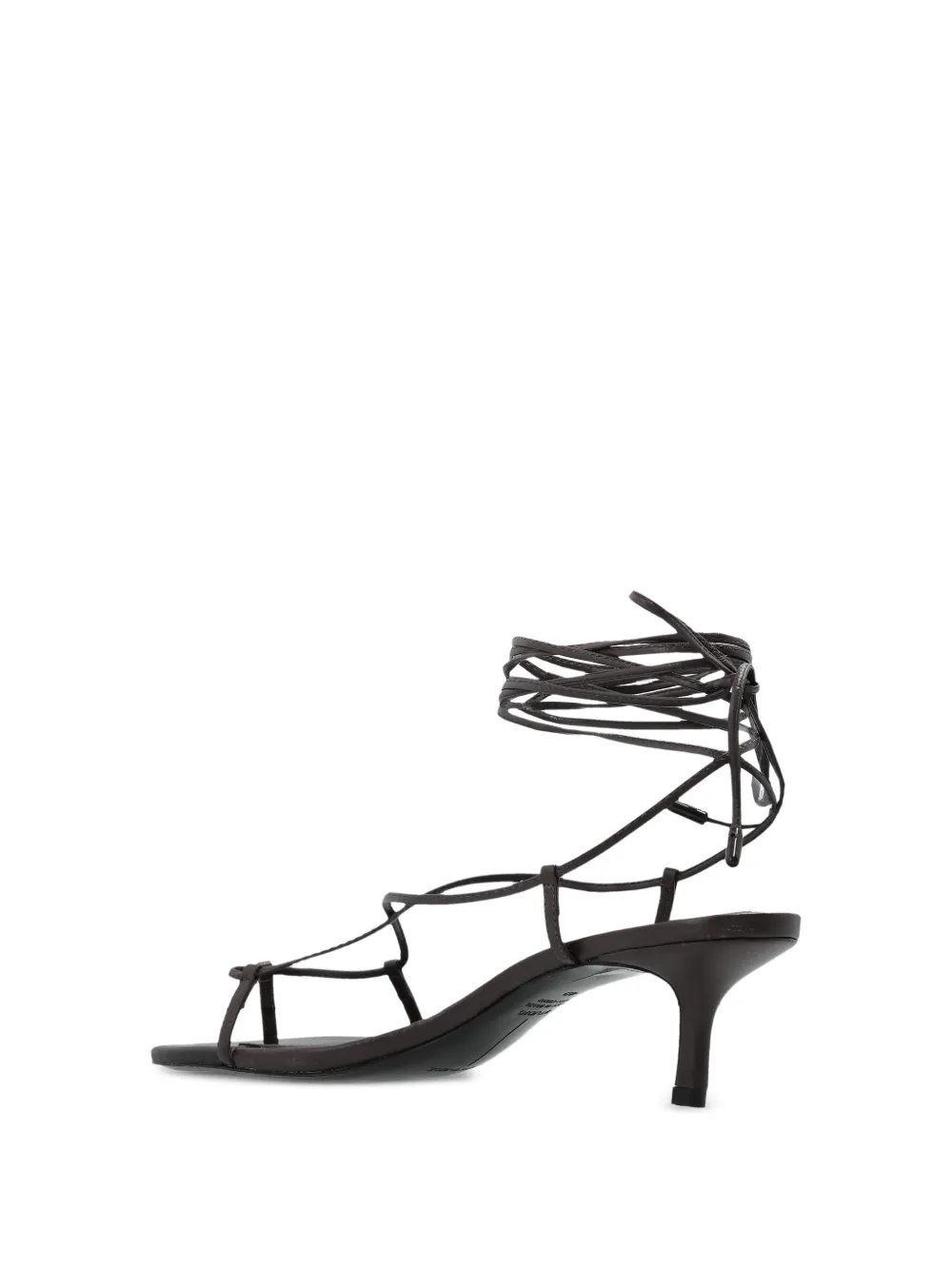  Black Suede Studio Tie-leg Heeled Sandals - Brown 