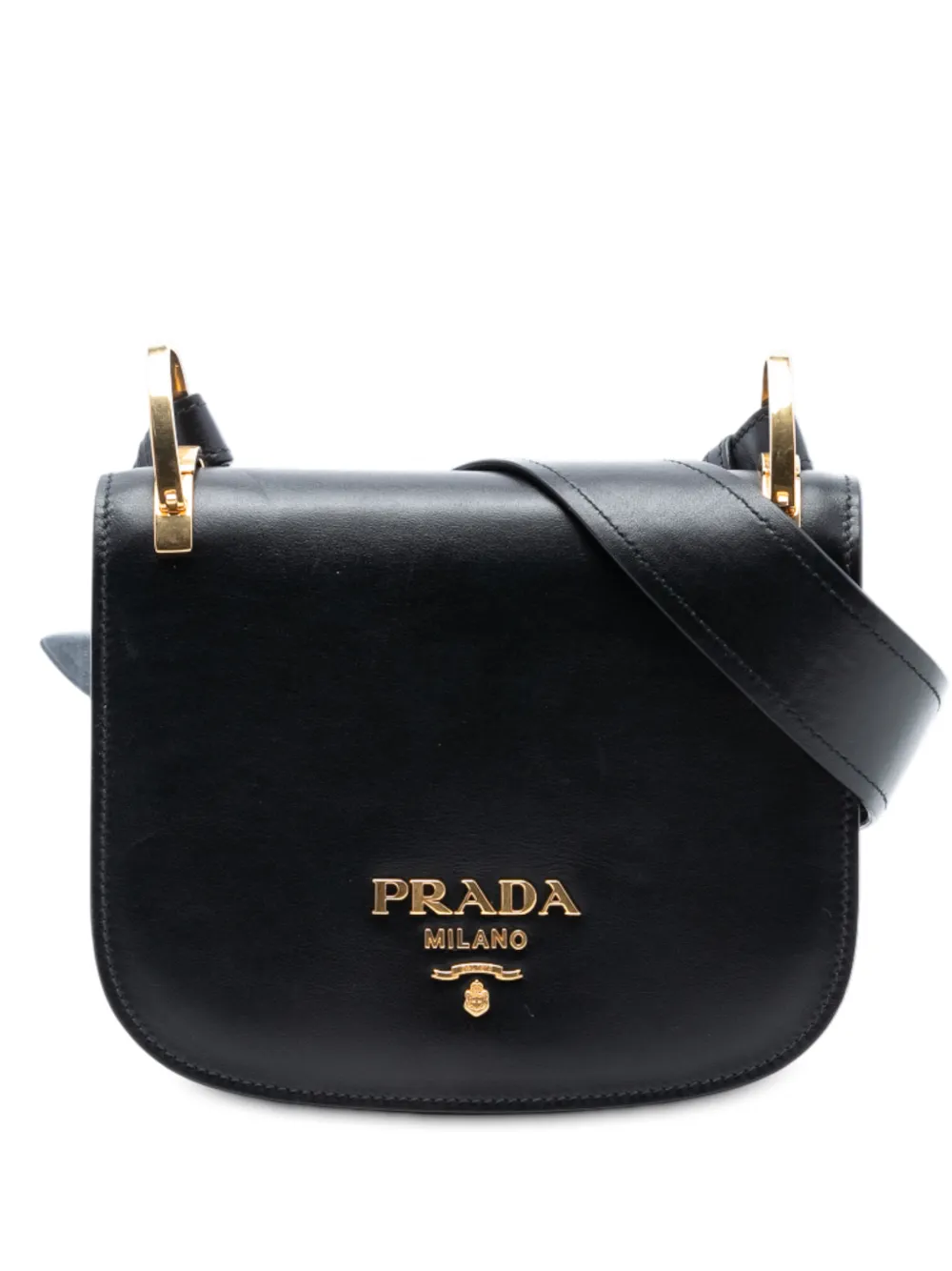 Prada Pre-Owned 2000-2025 City Calf Pionniere Saddle Bag crossbody bag - Nero