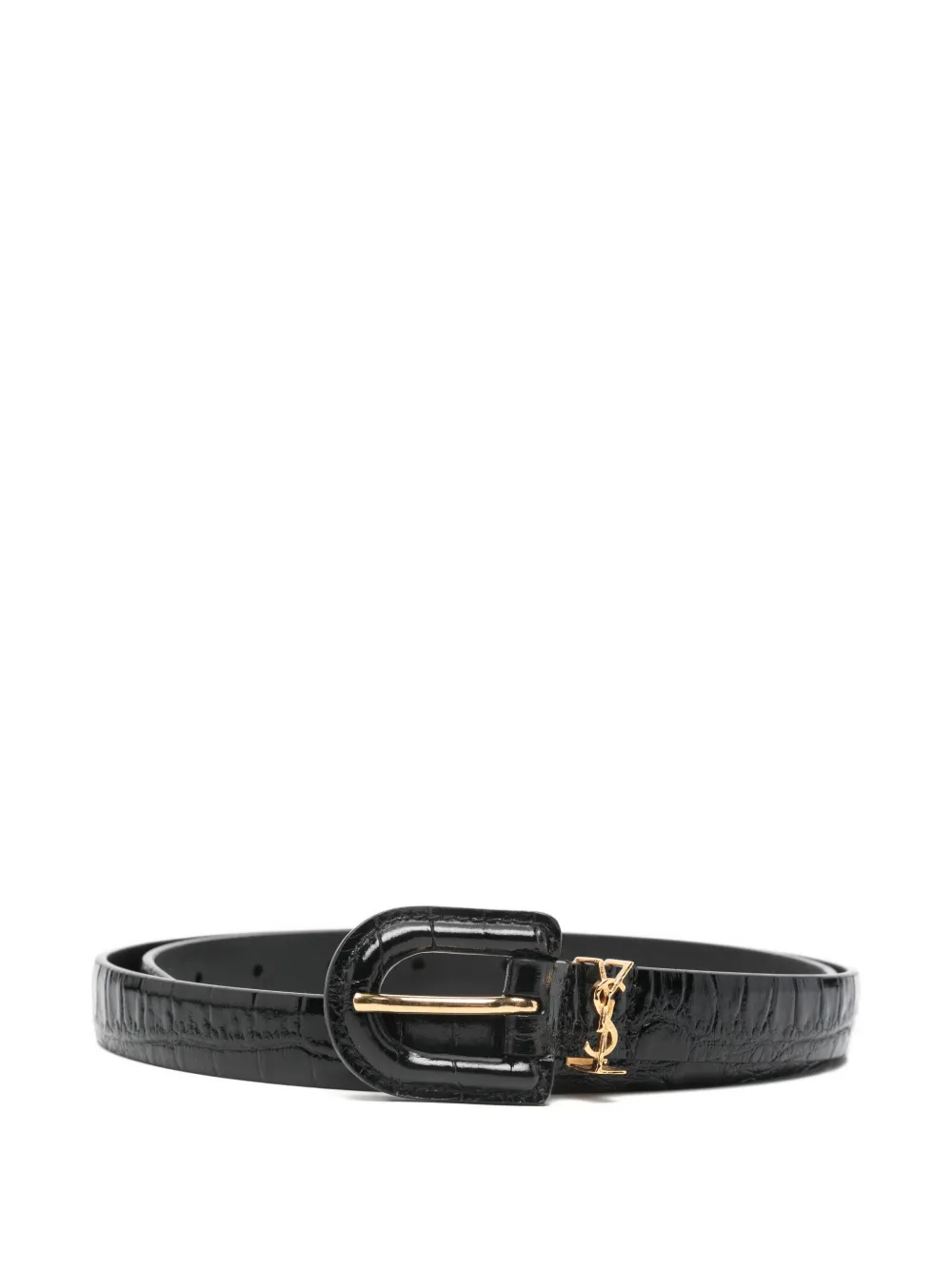 Saint Laurent signature buckle belt - Black