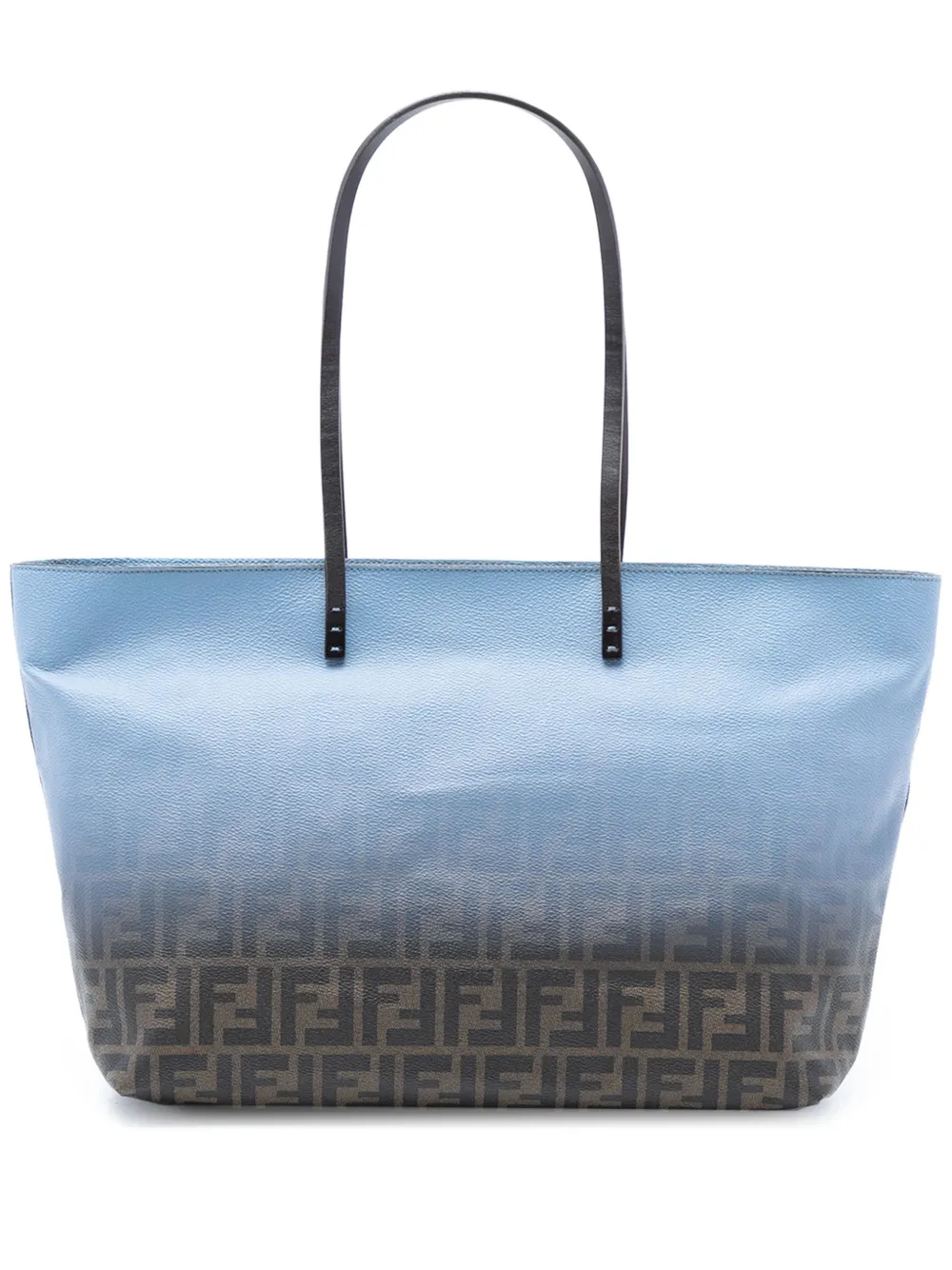 Fendi Pre-Owned Borsa tote Roll media in tela Spalmati con motivo Zucca ed effetto sfumato - Blu