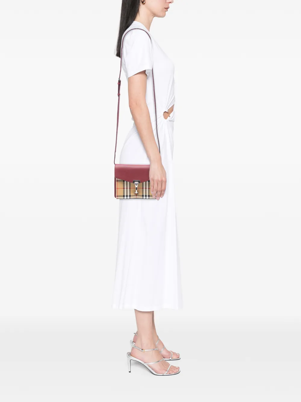 2000-2017 Small Leather And House Check Canvas Derby Macken Crossbody Bag