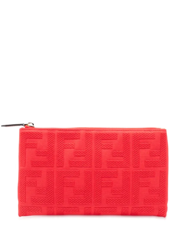Fendi Pre-Owned 2010-2026 ズッカ エンブロイダリーキャンバス ジップ