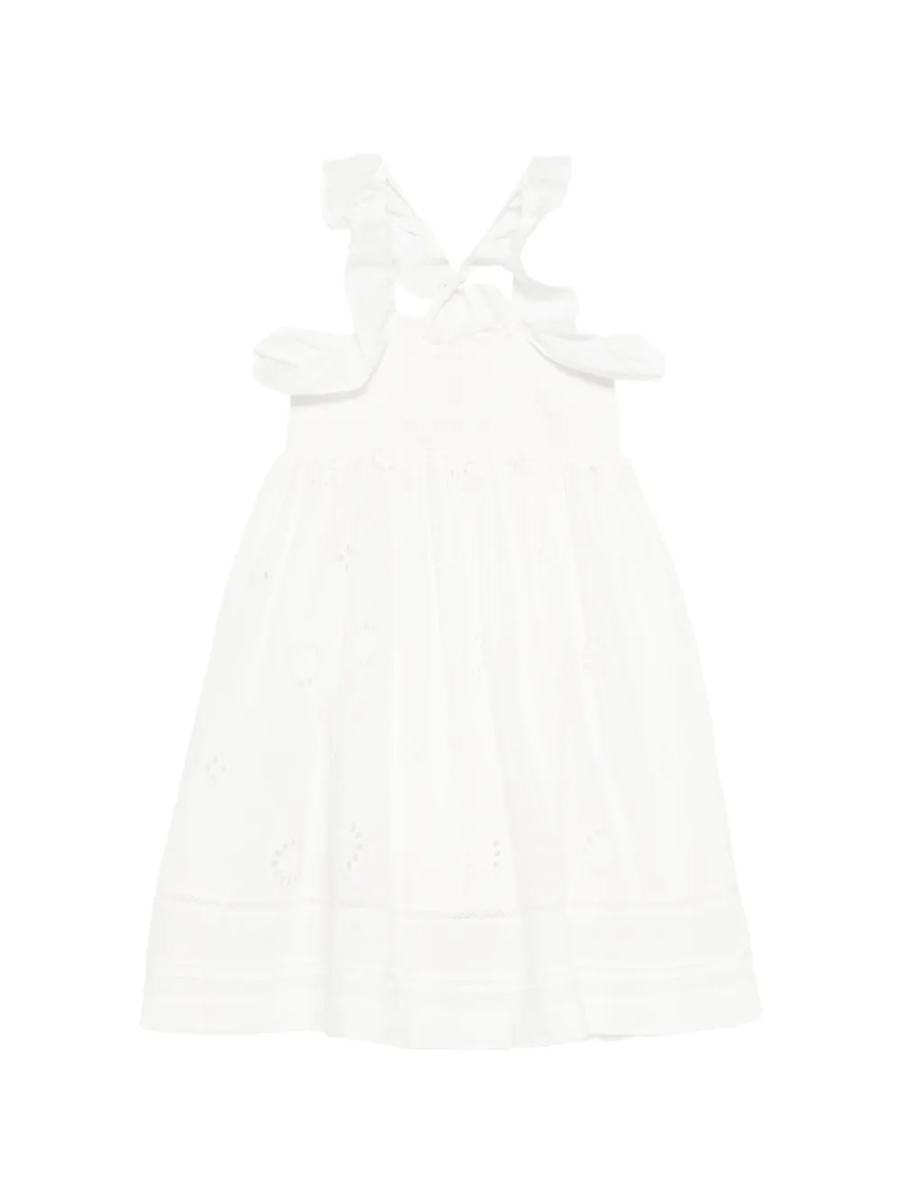 LOUISE MISHA KIDS Anaya ruffled-sleeve dress - Bianco