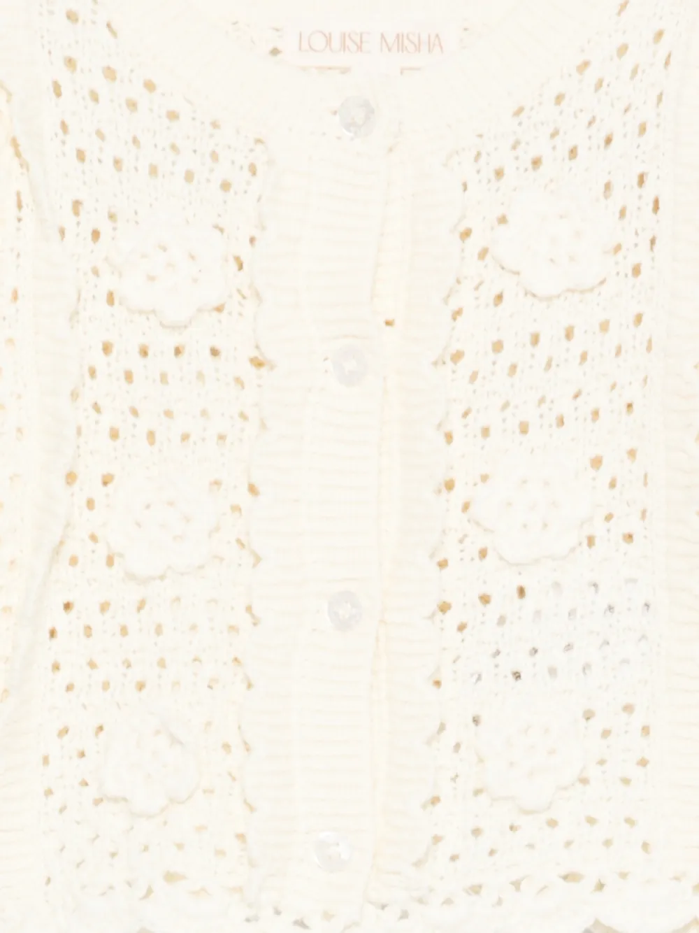 Louise Misha Chai vest met bloemendetail Beige