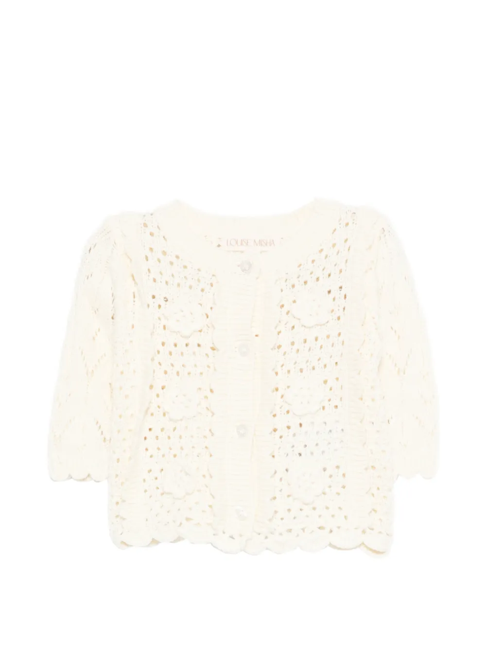 Louise Misha Chai floral-detail cardigan - Toni neutri