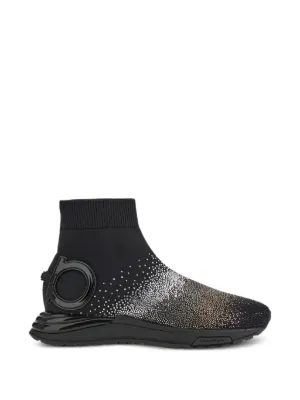 GROUNDS Orca Dotted Lace Flocky Sratch Sneakers | Black | FARFETCH