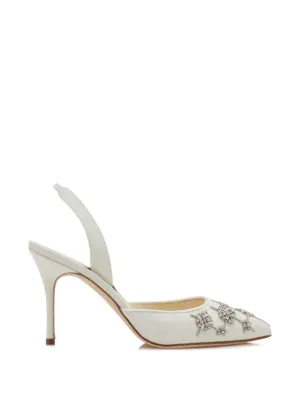 Manolo Blahnik スリングバック パンプス | ニュートラル | FARFETCH JP