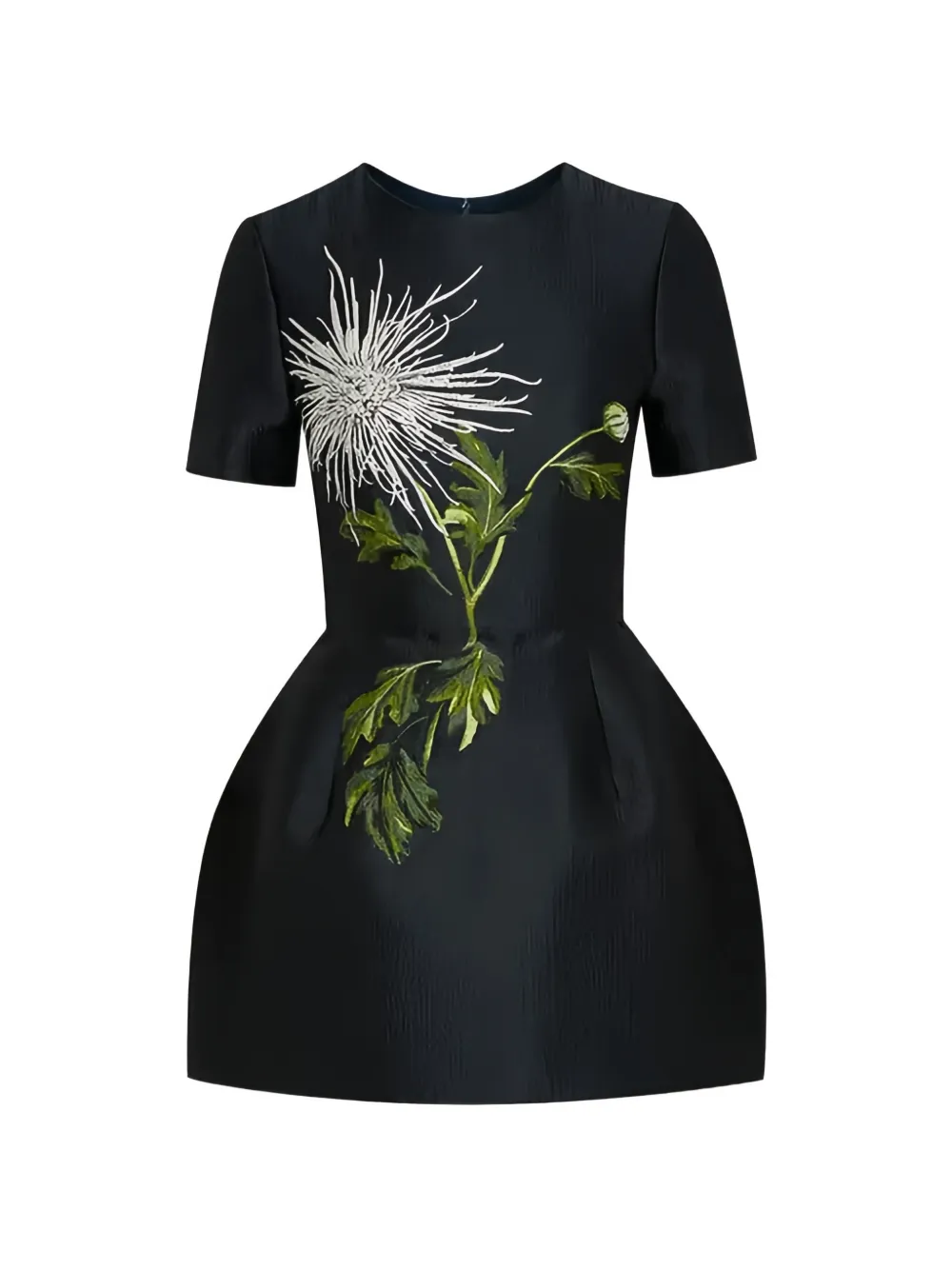 Oscar de la Renta floral-appliqué dress - Nero