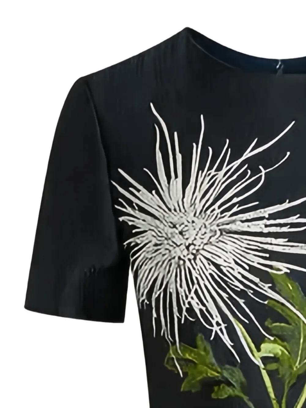 Oscar de la Renta Jurk met bloemenpatch Zwart