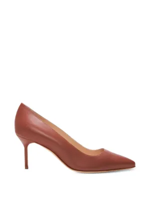 Manolo Blahnik ポインテッドトゥハイヒール Manolo Blahnik ポインテッドトゥ レザーパンプス | レッド | FARFETCH JP