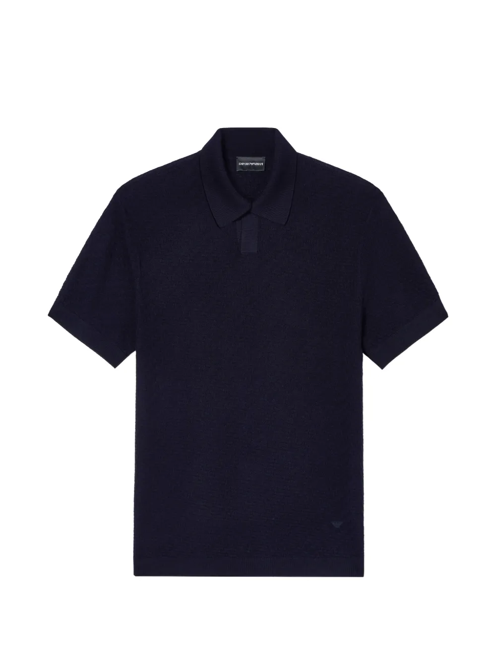 Emporio Armani textured polo pullover - Blu