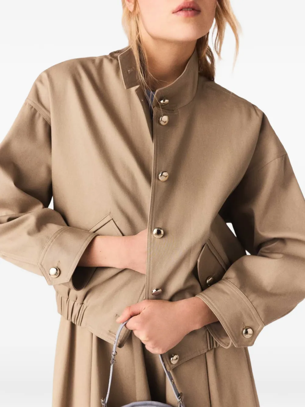 Maje Katoenen bomberjack Beige