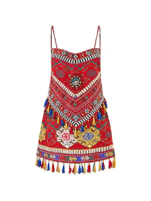 Camilla tassel-detail mini dress