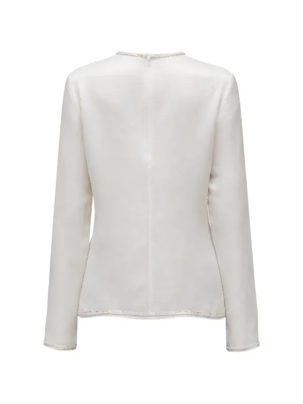 3.1 Phillip Lim crystal-trim long-sleeve Top | White | FARFETCH