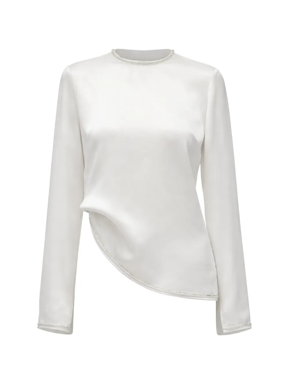 3.1 Phillip Lim crystal-trim long-sleeve top - Bianco