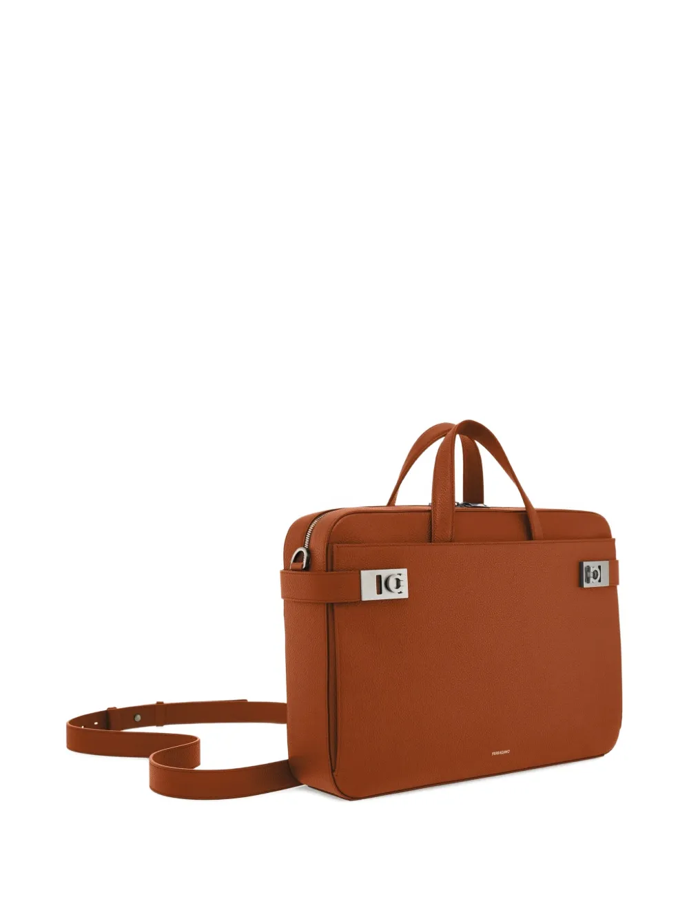 Ferragamo Aktetas met Gancini-gesp Bruin