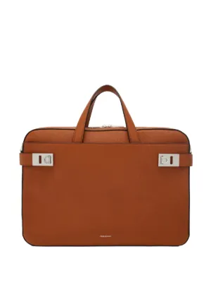 Prada サフィアーノレザービジネスバッグ | グレー | FARFETCH JP