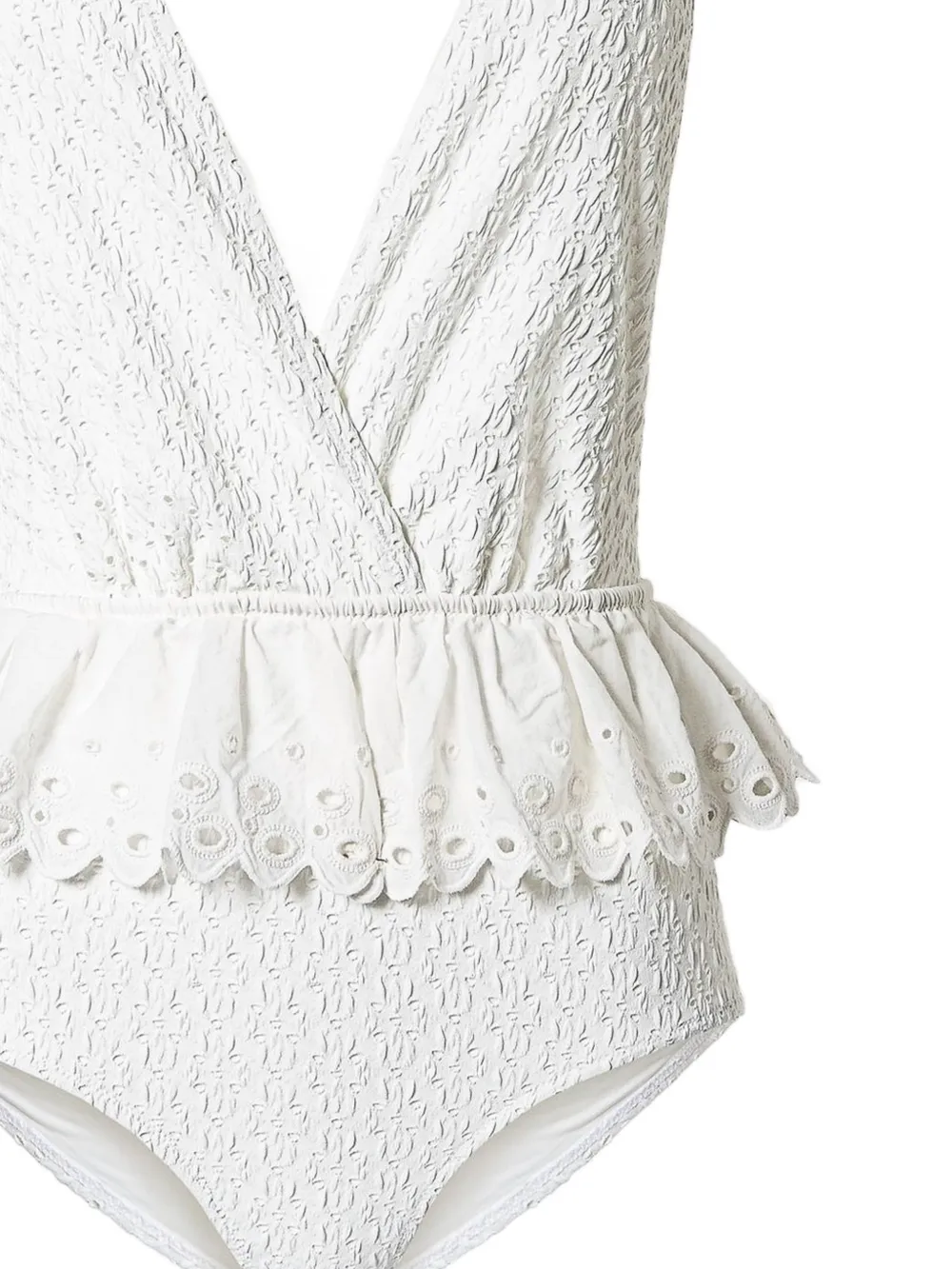 TWINSET Badpak met broderie anglaise Wit