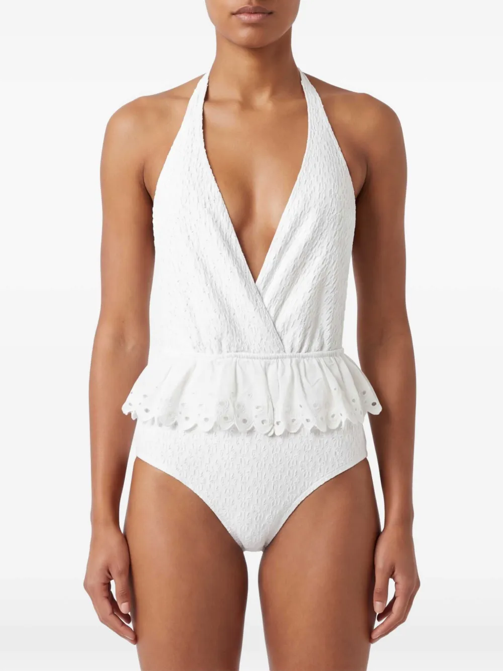 TWINSET Badpak met broderie anglaise Wit