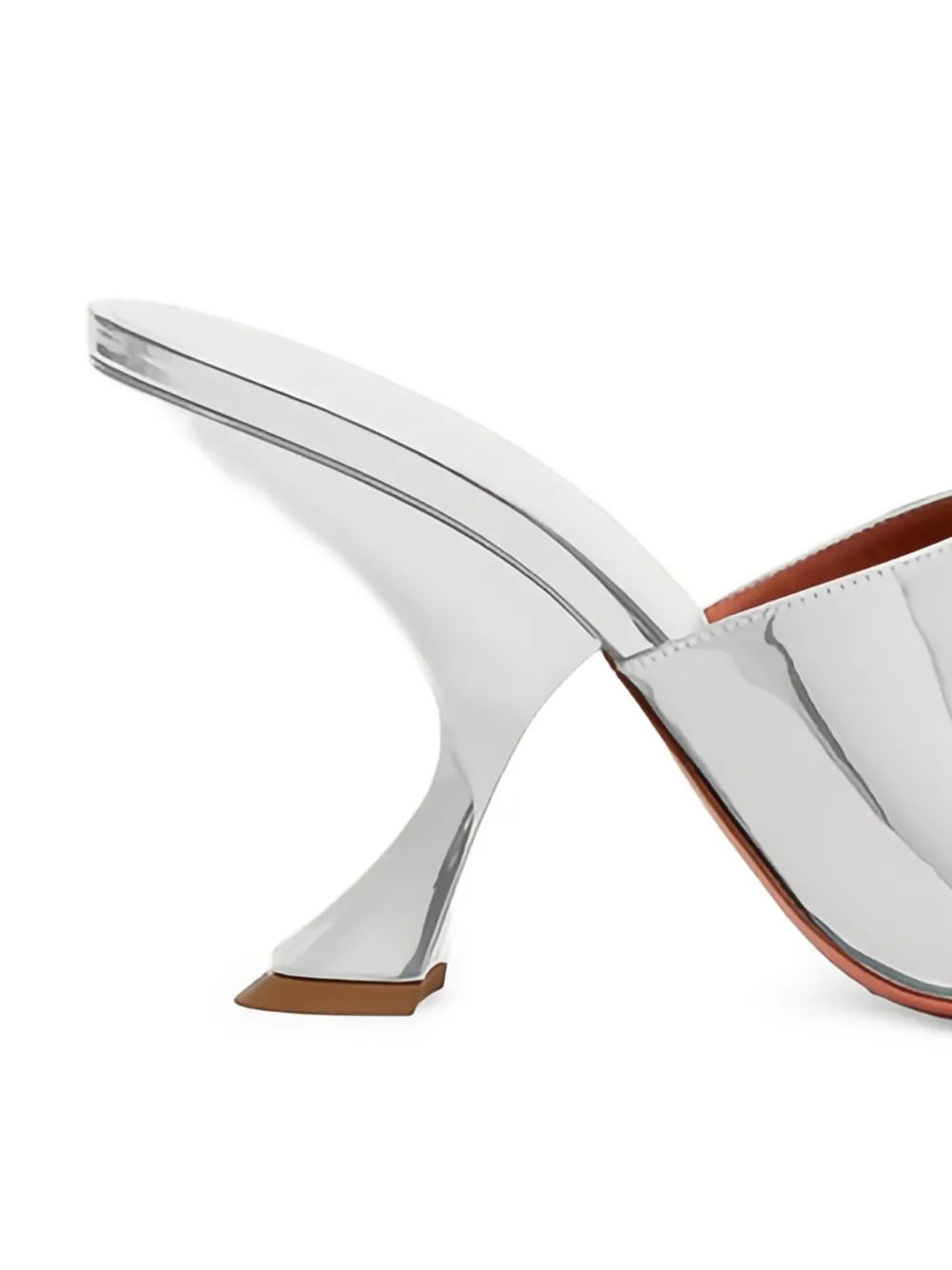 Amina Muaddi Taylor sandalen met schuine hak Zilver