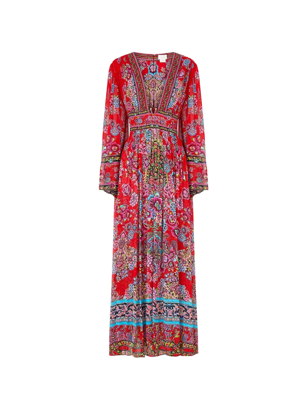 Camilla long-sleeve dress - Rosso