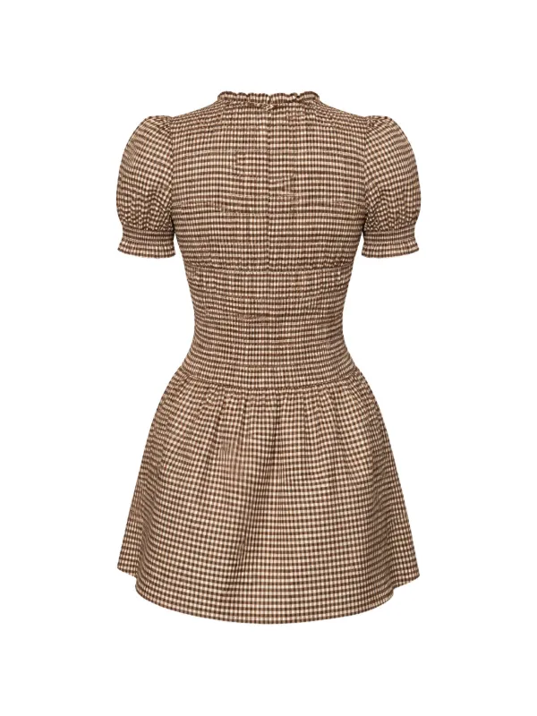 Reformation Leannah Mini Dress | Brown | FARFETCH